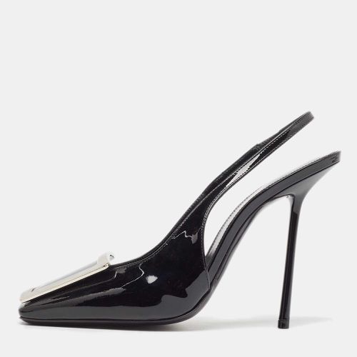 Saint Laurent Black Patent Leather George Slingback Pumps Size 38.5 - Saint Laurent Paris - Modalova