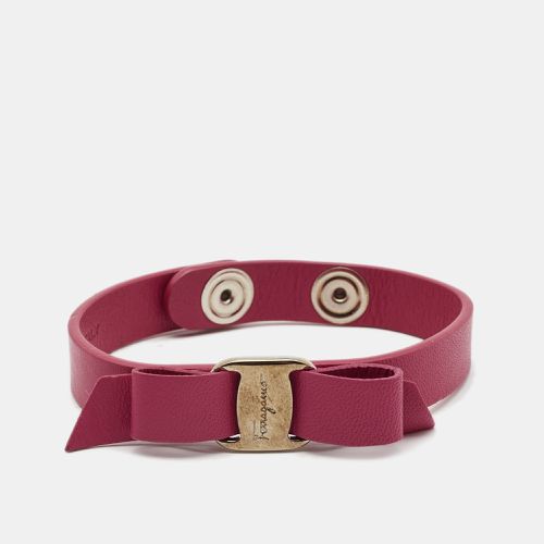 Salvatore Ferragamo Pink Leather Vara Bow Bracelet - Salvatore Ferragamo - Modalova