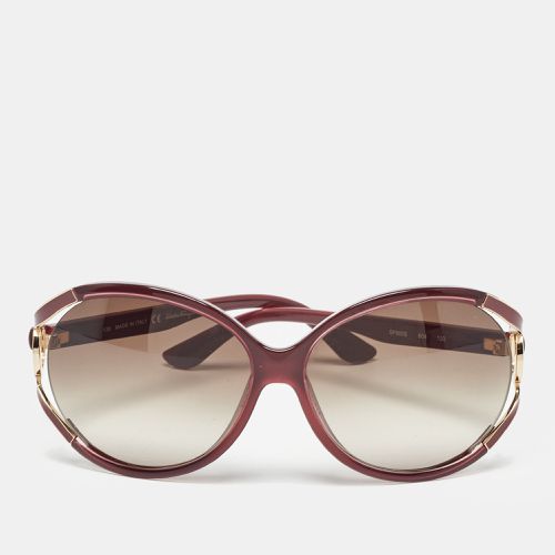 Salvatore Ferragamo Burgundy/Brown Gradient Gancini Oversized Sunglasses - Salvatore Ferragamo - Modalova