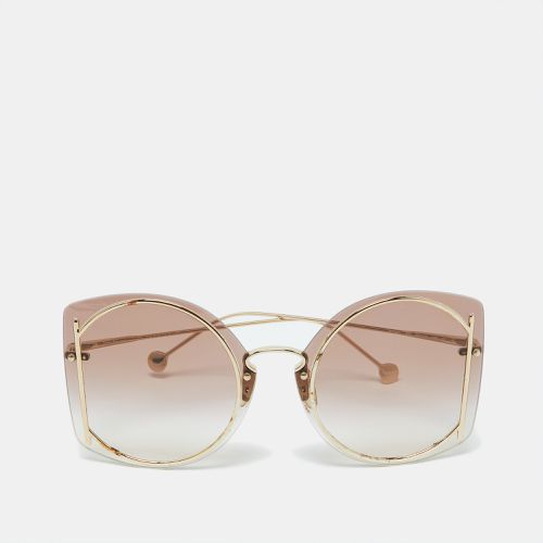 Salvatore Ferragamo Gold Tone/Pink Gradient SF196S Gancini Butterfly Sunglasses - Salvatore Ferragamo - Modalova