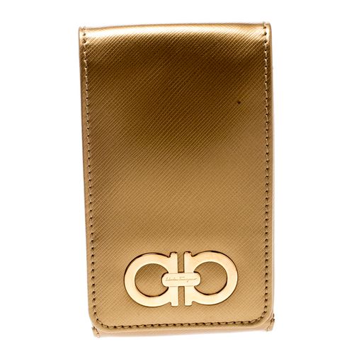 Salvatore Ferragamo Gold Leather iPhone 4 Case - Salvatore Ferragamo - Modalova