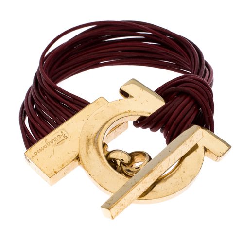 Gancio Leather Multi Strand Toggle Bracelet - Salvatore Ferragamo - Modalova