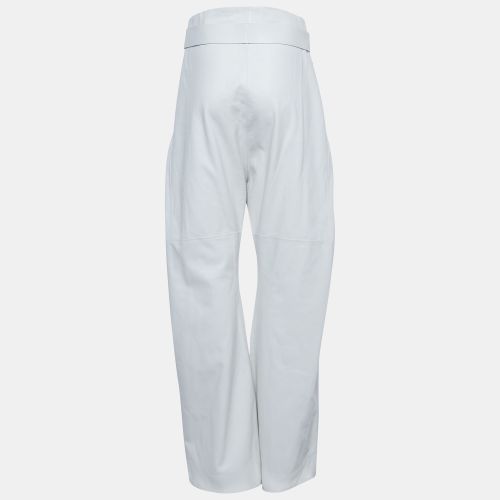 Leather Elasticated Harem Pants S - Salvatore Ferragamo - Modalova