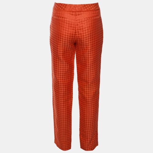 Two Tone Houndstooth Pattern Cotton & Silk Pants M - Salvatore Ferragamo - Modalova
