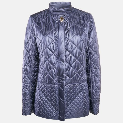 Salvatore Ferragamo Blue Nylon Zip-Up Quilted Jacket L - Salvatore Ferragamo - Modalova