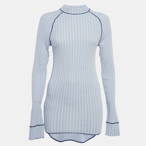 Salvatore Ferragamo Blue Stripe Knit Long Sleeve Sweatshirt S - Salvatore Ferragamo - Modalova