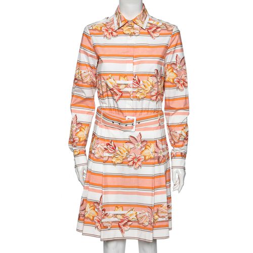 Salvatore Ferragamo Multicolor Printed Cotton Belted Long Sleeve Shirt Dress M - Salvatore Ferragamo - Modalova