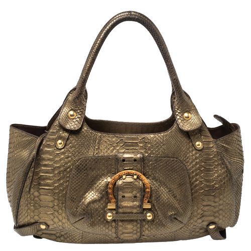 Salvatore Ferragamo Gold Python Shoulder Bag - Salvatore Ferragamo - Modalova