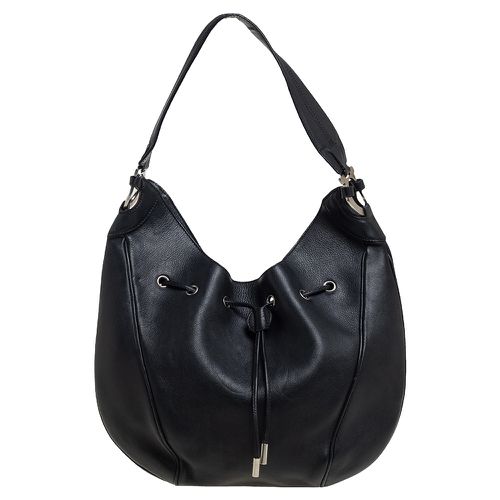 Salvatore Ferragamo Black Leather Drawstring Hobo - Salvatore Ferragamo - Modalova