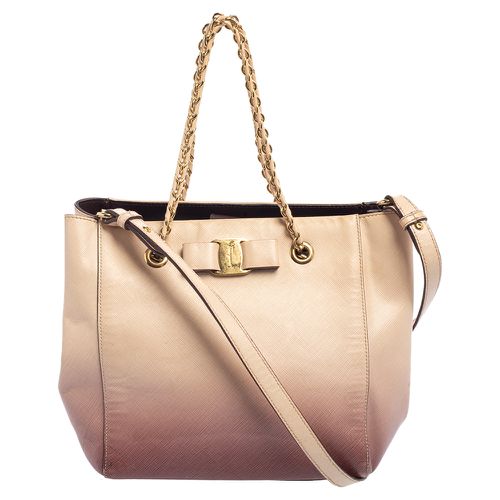 Salvatore Ferragamo Ombre Pink Leather Vany Tote - Salvatore Ferragamo - Modalova