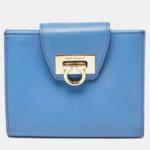 Salvatore Ferragamo Blue Leather Gancini Wallet - Salvatore Ferragamo - Modalova