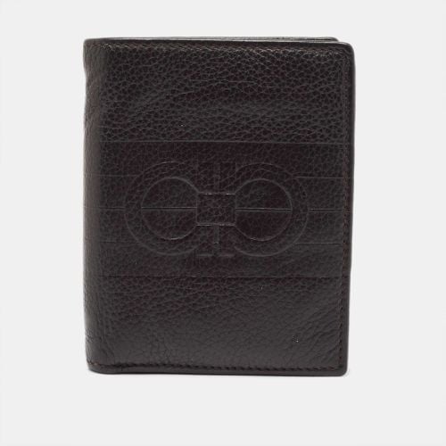 Salvatore Ferragamo Brown Leather Bifold Card Holder - Salvatore Ferragamo - Modalova