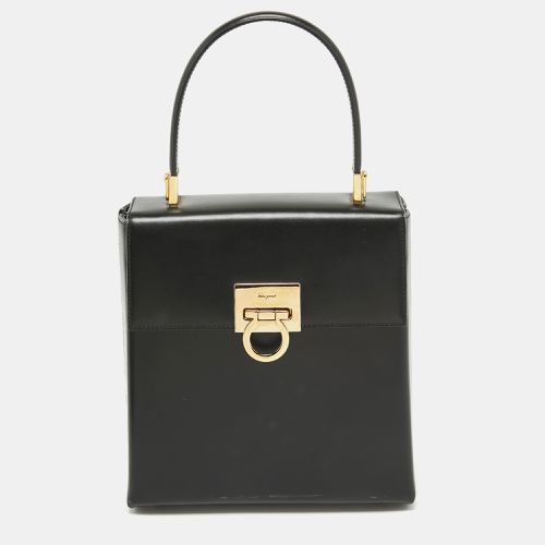 Salvatore Ferragamo Black Leather Gancini Top Handle Bag - Salvatore Ferragamo - Modalova