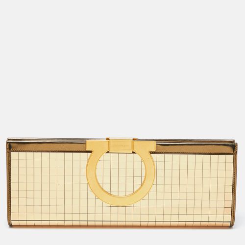 Salvatore Ferragamo Gold Acrylic and Leather Musa Gancini Clutch - Salvatore Ferragamo - Modalova