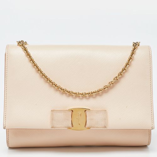 Salvatore Ferragamo Peach Leather Vara Bow Chain Bag - Salvatore Ferragamo - Modalova