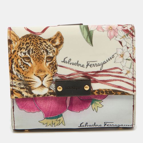 Salvatore Ferragamo Multicolor Fabric and Leather Jungle French Wallet - Salvatore Ferragamo - Modalova