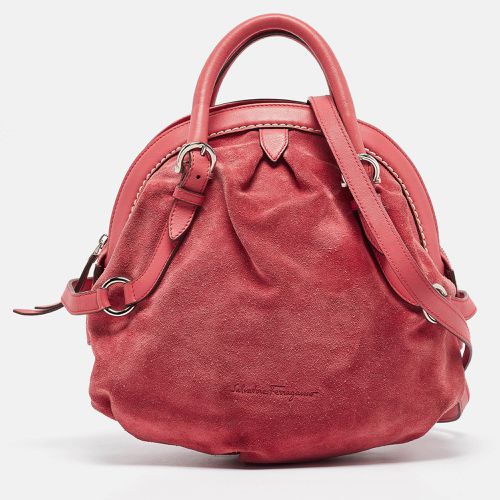 Salvatore Ferragamo Pink Suede and Leather Buckle Satchel - Salvatore Ferragamo - Modalova