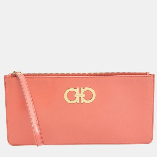 Leather Gancini Wristlet Clutch - Salvatore Ferragamo - Modalova