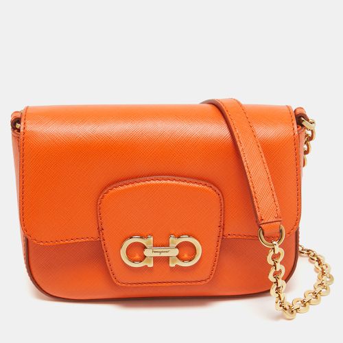 Salvatore Ferragamo Orange Leather Paris Crossbody Bag - Salvatore Ferragamo - Modalova