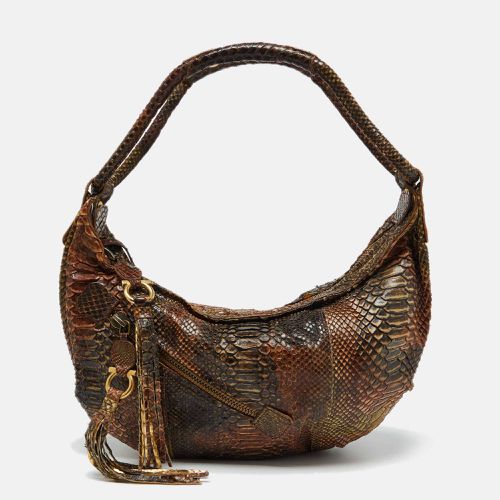 Salvatore Ferragamo Brown Python Leather Hobo - Salvatore Ferragamo - Modalova