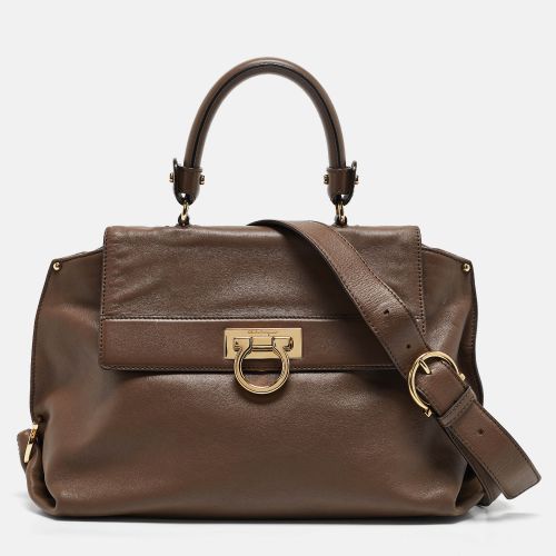 Salvatore Ferragamo Beige Leather Medium Sofia Top Handle Bag - Salvatore Ferragamo - Modalova