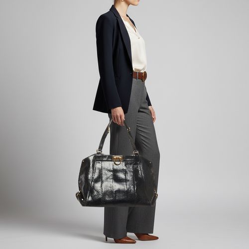 Gancio Python Satchel - Salvatore Ferragamo - Modalova