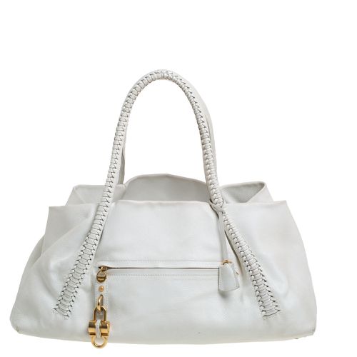 Salvatore Ferragamo White Leather Front Pocket Satchel - Salvatore Ferragamo - Modalova