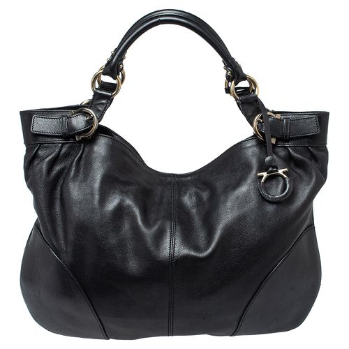 Salvatore Ferragamo Black Leather Tote - Salvatore Ferragamo - Modalova