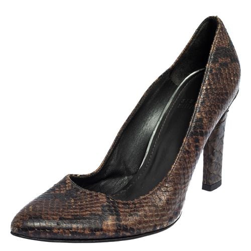 Salvatore Ferragamo Brown Python Embossed Leather Pumps Size 39 - Salvatore Ferragamo - Modalova