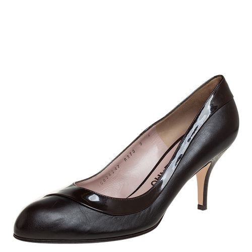 Salvatore Ferragamo Brown Leather and Patent Leather Pumps Size 39.5 - Salvatore Ferragamo - Modalova