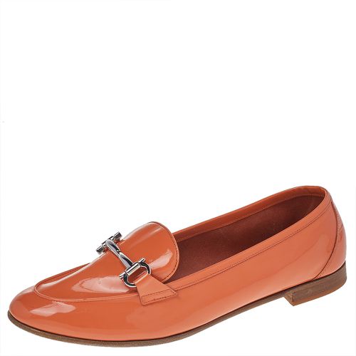 Salvatore Ferragamo Orange Patent Leather Funes Gancio Bit Loafers Size 40.5 - Salvatore Ferragamo - Modalova