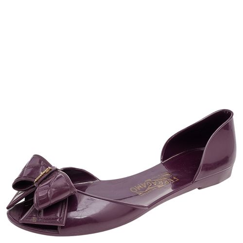 Jelly Bow Flat Sandals Size 39.5 - Salvatore Ferragamo - Modalova