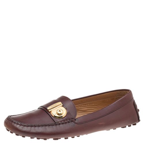 Salvatore Ferragamo Brown Leather Slip On Loafers Size 41 - Salvatore Ferragamo - Modalova