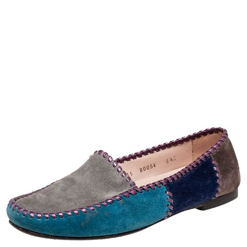 Salvatore Ferragamo Multicolor Suede Slip On Loafers Size 37.5 - Salvatore Ferragamo - Modalova