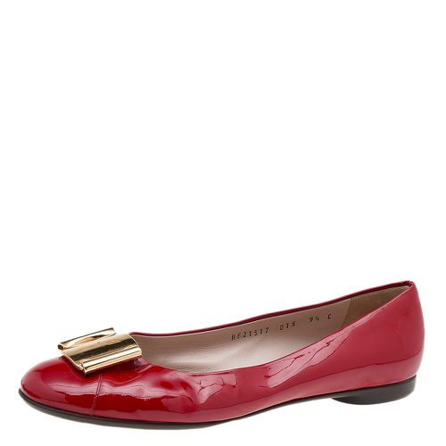 Salvatore Ferragamo Red Patent Leather Sun Ballet Flats Size 40 - Salvatore Ferragamo - Modalova