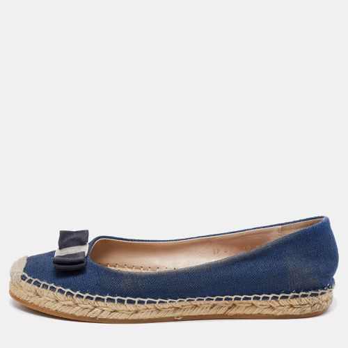 Salvatore Ferragamo Blue Denim Mandy Espadrille Flats Size 40.5 - Salvatore Ferragamo - Modalova