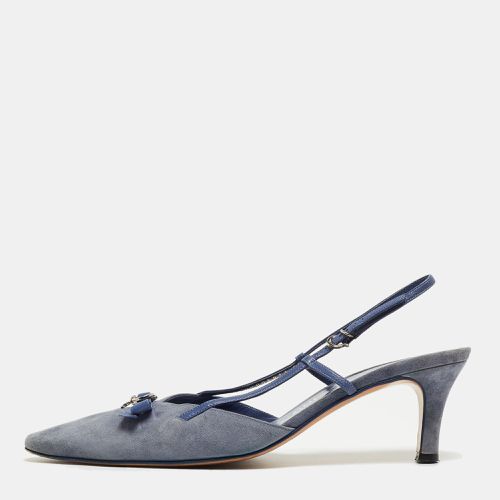 Salvatore Ferragamo Blue Suede and Leather Slingback Pumps Size 39 - Salvatore Ferragamo - Modalova