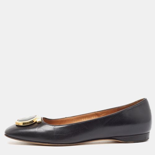 Salvatore Ferragamo Black Leather Buckle Ballet Flats Size 36.5 - Salvatore Ferragamo - Modalova