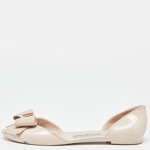 Salvatore Ferragamo Beige Rubber Bow D'orsay Flats Size 40.5 - Salvatore Ferragamo - Modalova