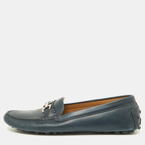 Salvatore Ferragamo Blue Leather Gancini Loafers Size 39 - Salvatore Ferragamo - Modalova