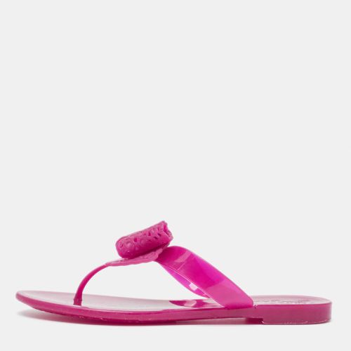 Salvatore Ferragamo Pink Rubber Bali Thong Sandals Size 35.5 - Salvatore Ferragamo - Modalova