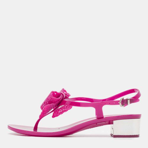 Salvatore Ferragamo Purple Rubber Perala Thong Sandals Size 36.5 - Salvatore Ferragamo - Modalova