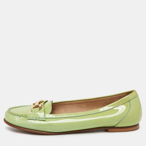 Salvatore Ferragamo Green Patent Leather Gancini Loafers Size 38 - Salvatore Ferragamo - Modalova