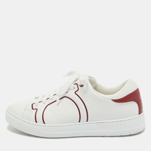 Ferragamo White/Red Leather Classic Tennis Low Top Sneakers Size 40 - Salvatore Ferragamo - Modalova