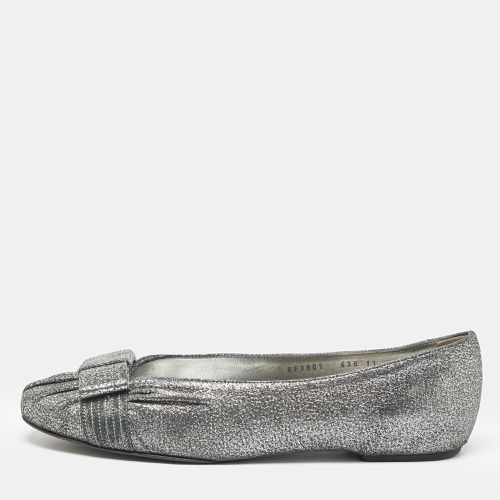 Salvatore Ferragamo Metallic Suede Regale Ballet Flats Size 41.5 - Salvatore Ferragamo - Modalova