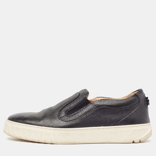 Salvatore Ferragamo Black Lizard Embossed Slip On Sneakers Size 38 - Salvatore Ferragamo - Modalova