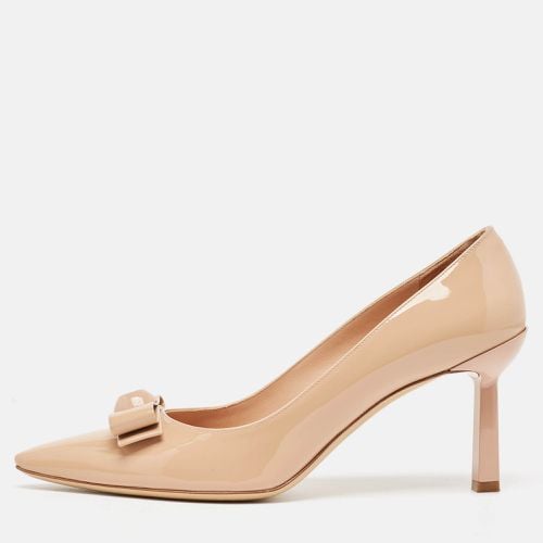 Salvatore Ferragamo Beige Patent Vara Bow Pumps Size 40.5 - Salvatore Ferragamo - Modalova