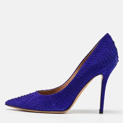 Salvatore Ferragamo Blue Python Embossed Leather Pointed Toe Pumps Size 40.5 - Salvatore Ferragamo - Modalova