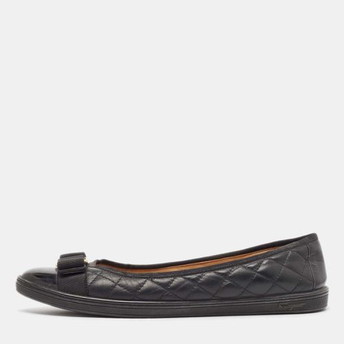 Salvatore Ferragamo Black Leather Varina Ballet Flats Size 39.5 - Salvatore Ferragamo - Modalova