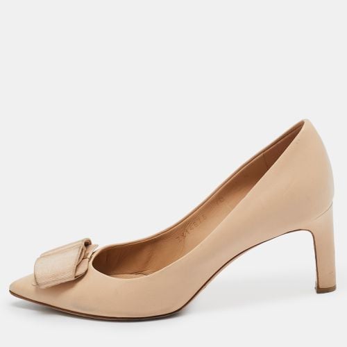 Salvatore Ferragamo Beige Leather Bow Pumps Size 36 - Salvatore Ferragamo - Modalova